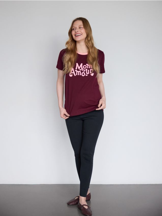 Reserved - Tricou cu imprimeu - maro