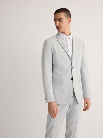 slim fit jacket with linen