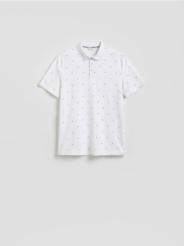 Reserved - Tricou polo regular fit - alb