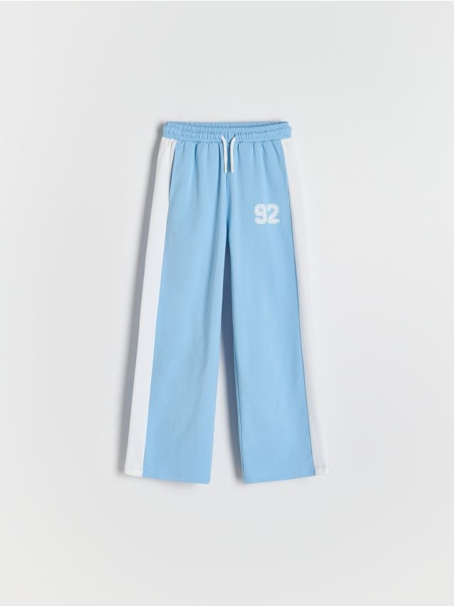Wide leg trousers with side stripes - RESERVED