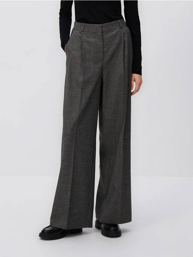 Reserved - Pantaloni ecosez, cu croi larg - multicolor