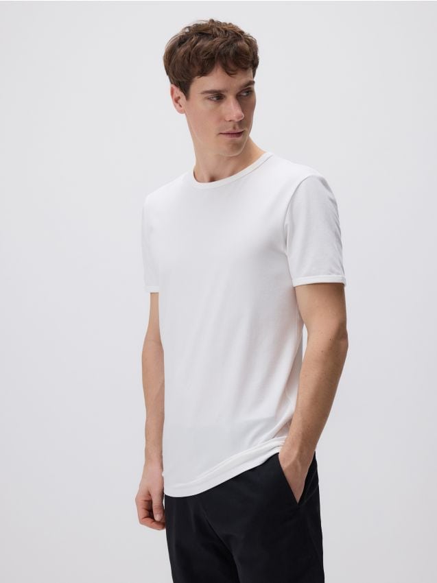 Slim fit pamučna majica kratkih rukava - RESERVED