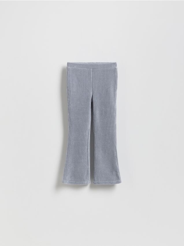 Reserved - Pantaloni flare de catifea - gri deschis