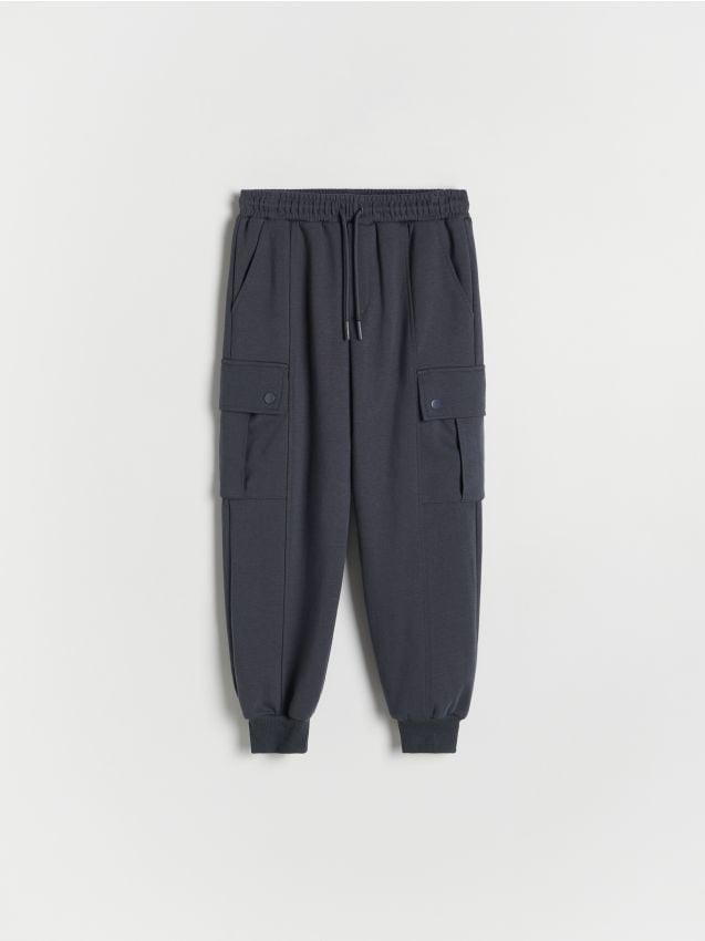 Reserved - Pantaloni jogger cargo - gri-închis