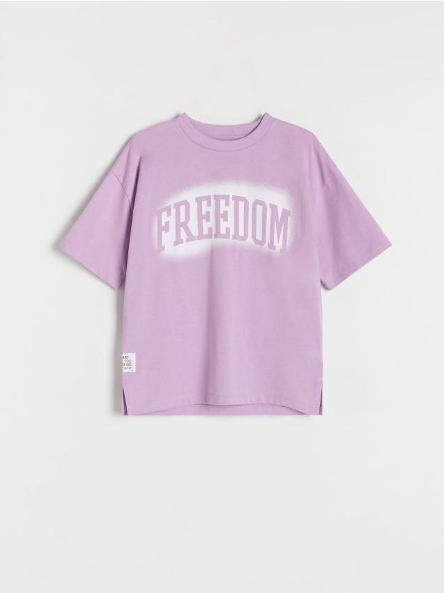 Reserved - tricou oversized din bumbac - crimson