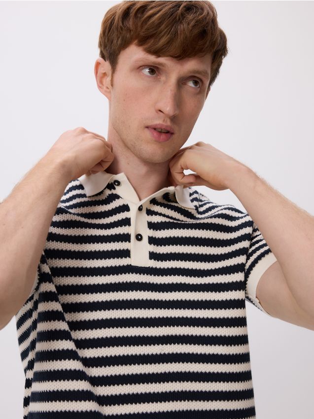 Črtasta polo majica - RESERVED