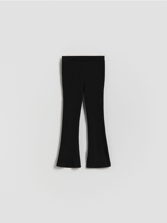 Ribbed flare trousers - RESERVED