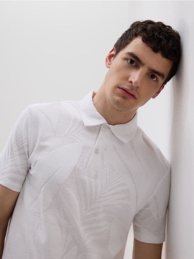 Regular fit poloshirt met patroon - RESERVED