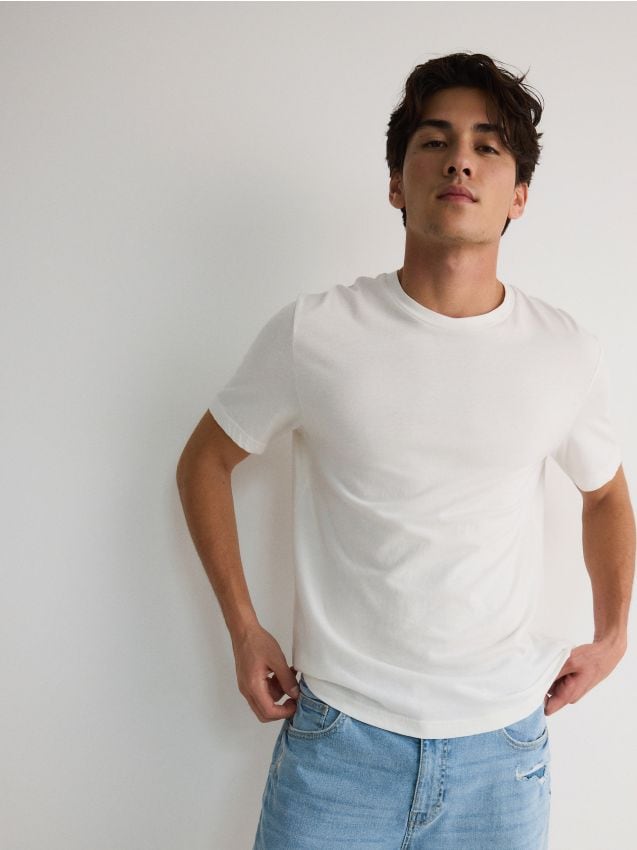 Reserved - tricou regular - crem