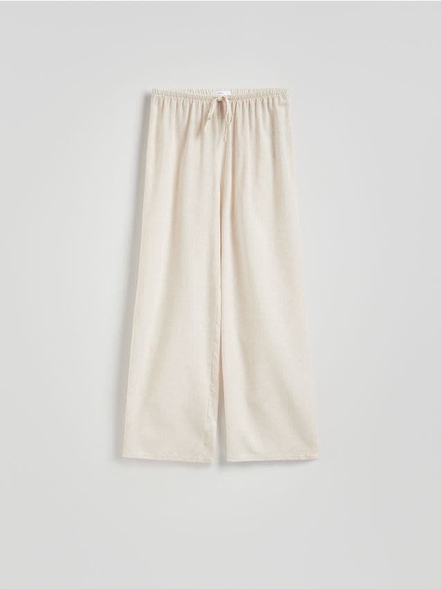 Pyjama trousers with linen blend - RESERVED