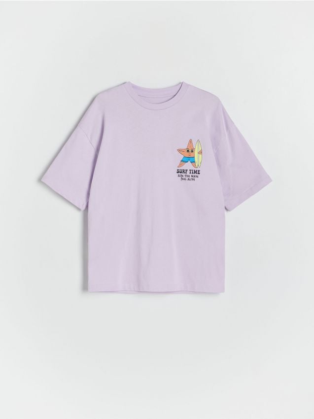 Reserved - tricou oversized cu imprimeu - lavand