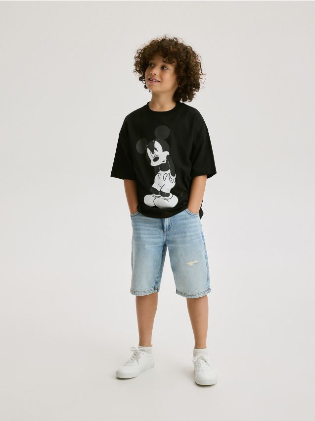 Reserved - tricou oversized mickey mouse - negru