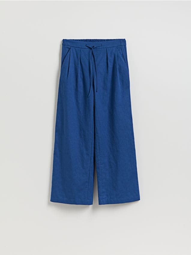 Wide-Leg-Hose mit hohem Leinenanteil - RESERVED