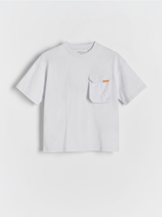 Reserved - tricou oversized din bumbac - crem