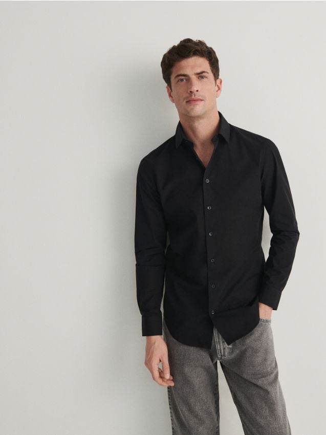 Slim fit overhemd van Egyptisch katoenen - RESERVED