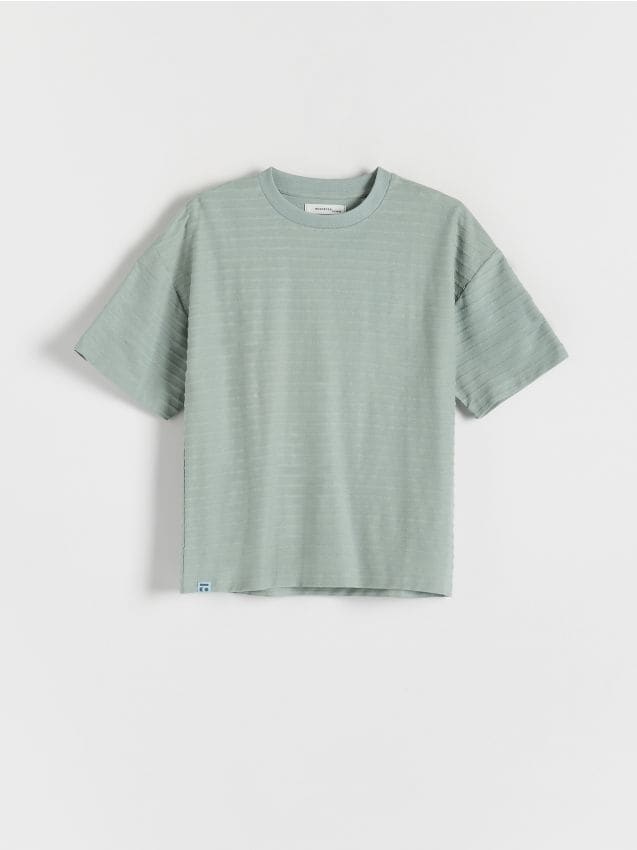 Reserved - t-shirt cu aplicații - verde-pal