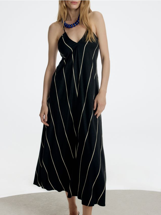 Mini dress with linen blend - RESERVED