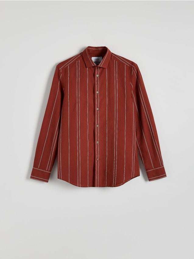 Regular fit shirt with linen blend - RESERVED