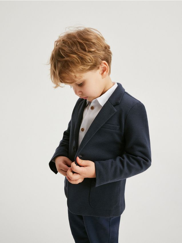 Reserved - blazer elegant cu buzunare - bleumarin