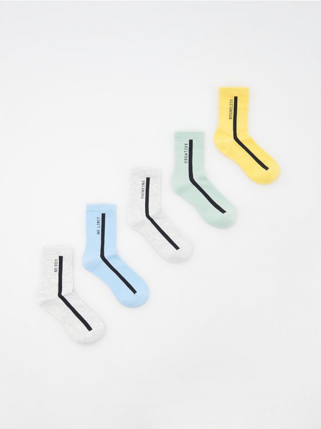 Socken mit hohem Baumwollanteil, 5er-Pack - RESERVED
