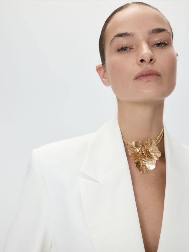 Necklace with floral pendant - RESERVED