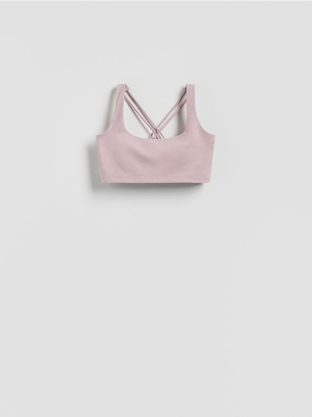 Reserved - Спортен топ - тъмнокафяво