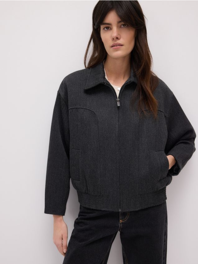 Wool blend bomber jacket - RESERVED