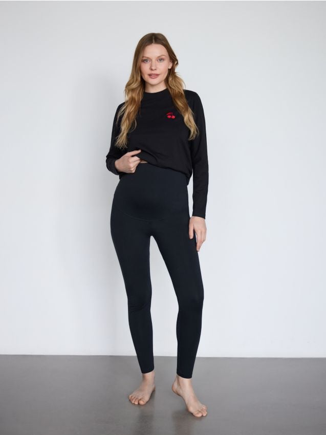 Højtaljede bomuldsrige leggings - RESERVED