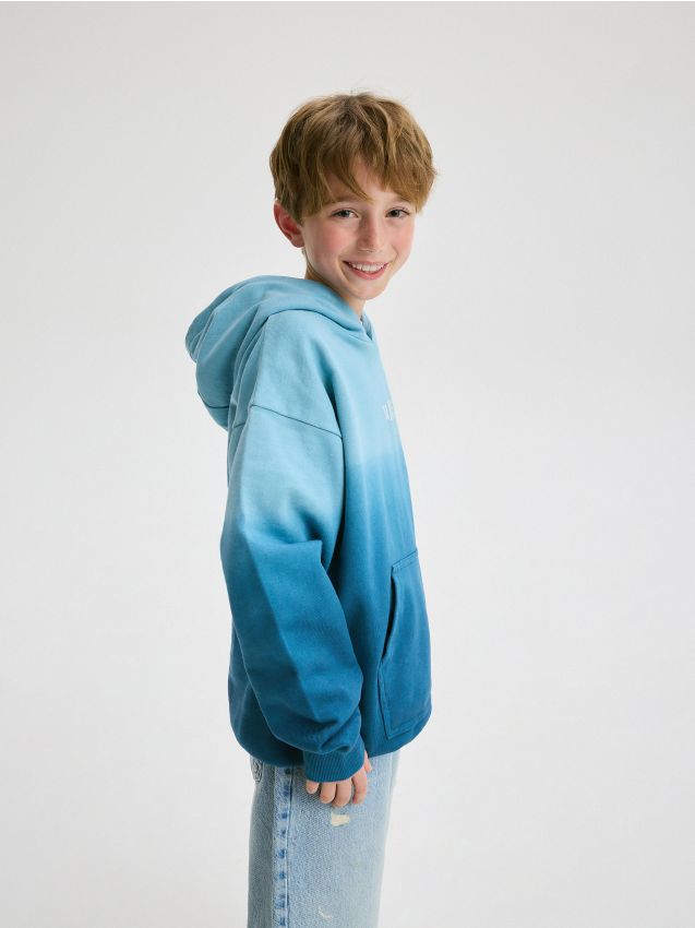 Reserved - hanorac oversized din bumbac - albastru