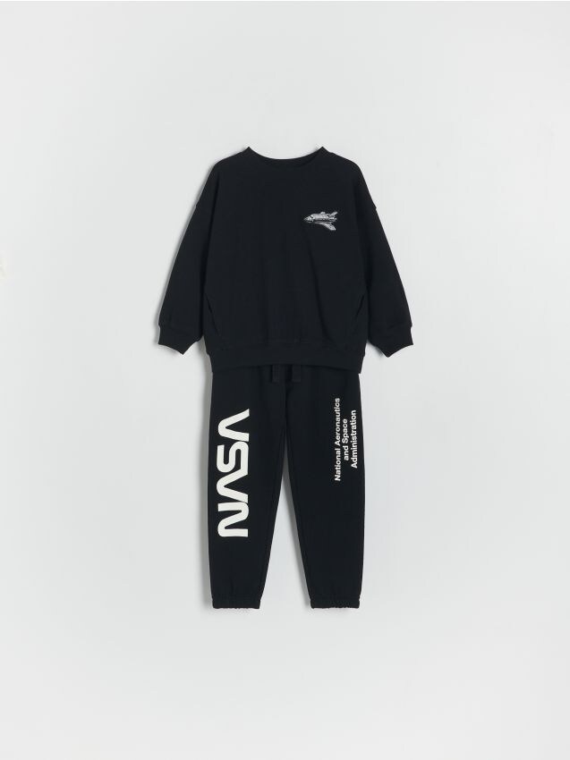 Reserved - babies` sweatshirt & trousers - negru