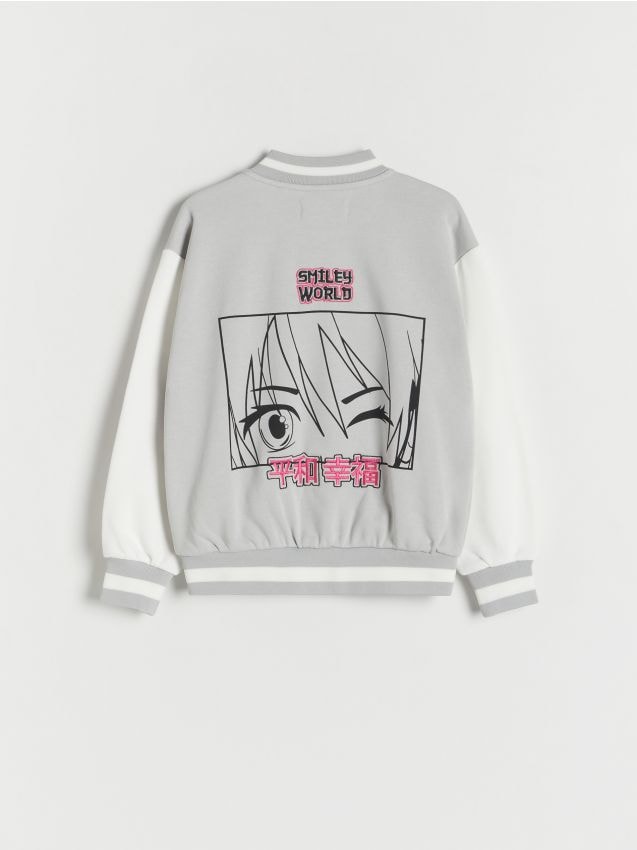 Reserved - girls` jogging top - gri deschis
