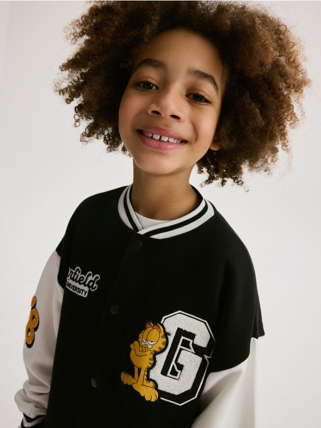 Reserved - bluză sport oversized cu garfield - negru