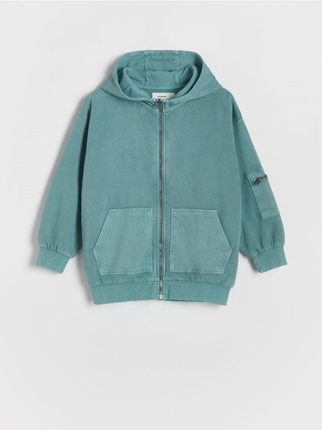 Reserved - hanorac oversized - albastru-verzui