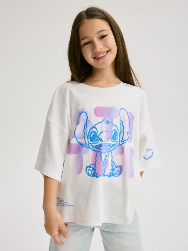 Reserved - GIRLS` T-SHIRT - crem