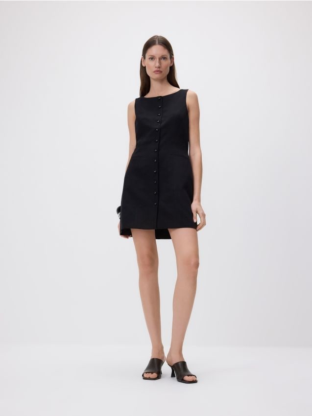 Linen blend mini dress - RESERVED
