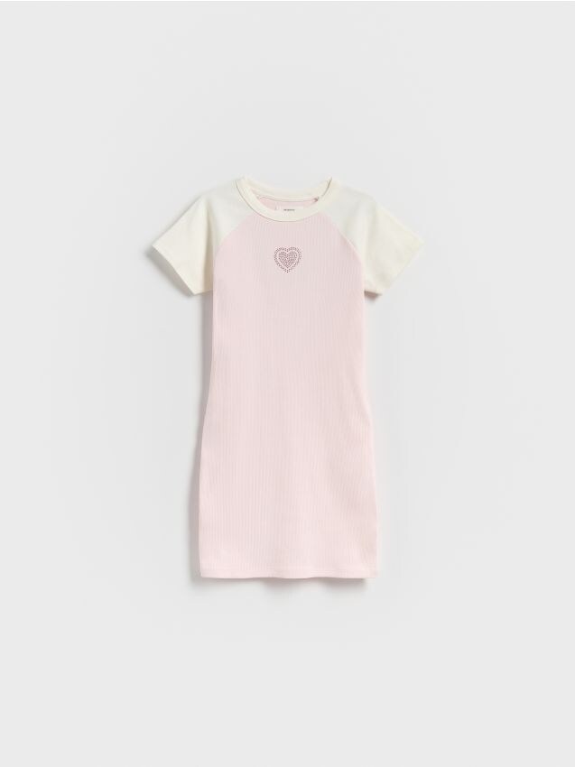 Reserved - Rochie reiată - roz-pastel