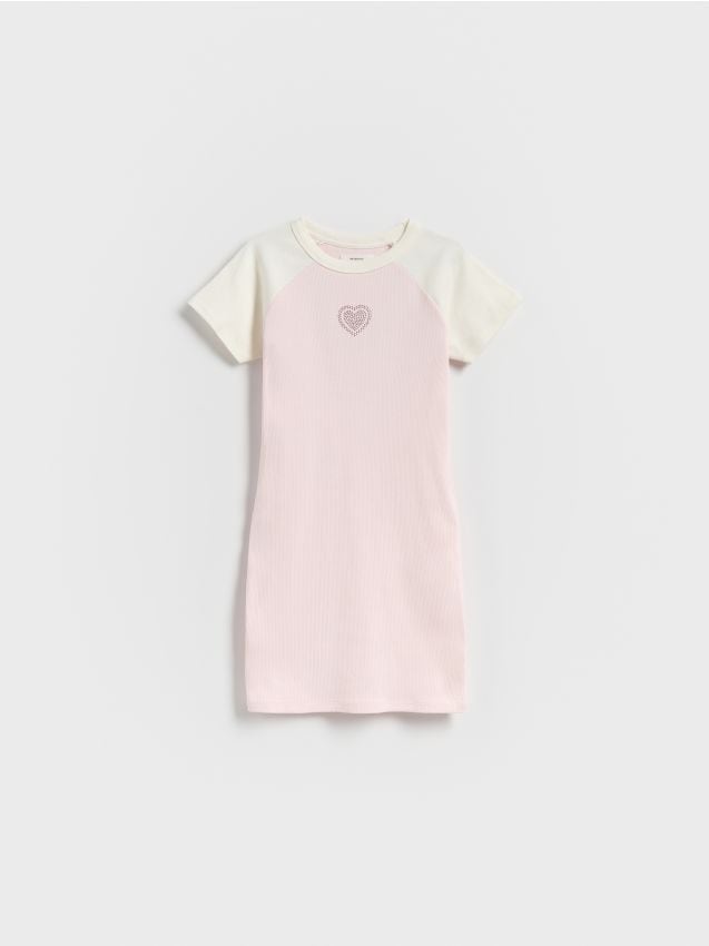 Reserved - Rochie reiată - roz-pastel Reserved - Rochie reiată - roz-pastel