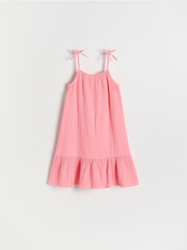 Reserved - Rochie din muselină cu bretele - roz-aprins Reserved - Rochie din muselină cu bretele - roz-aprins