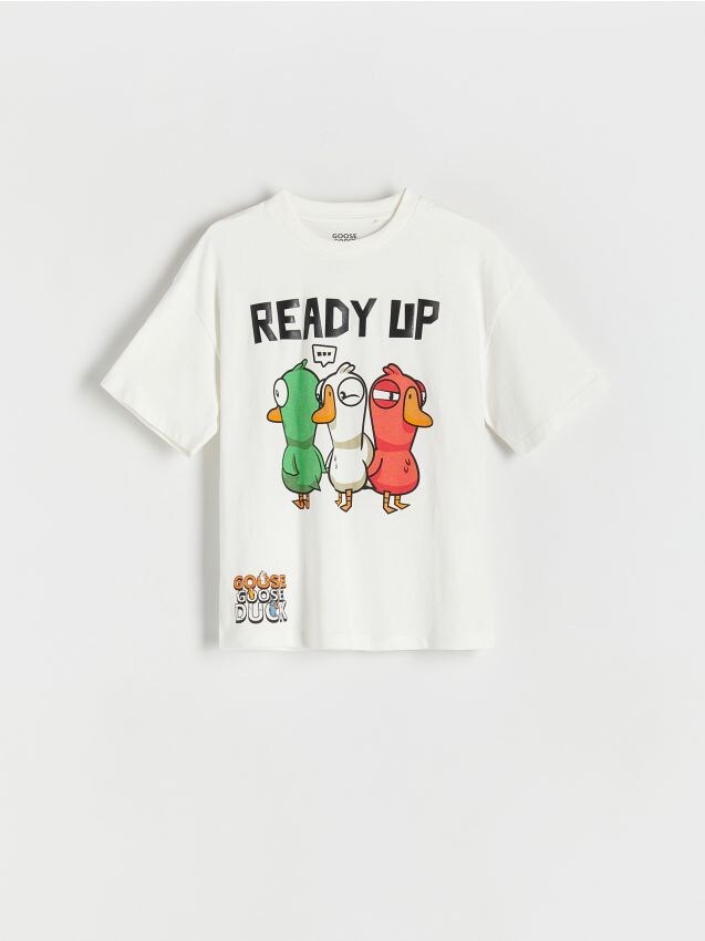 Reserved - tricou oversized goose goose duck - crem
