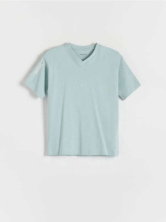 Reserved - tricou cu imprimeu - verde-pal