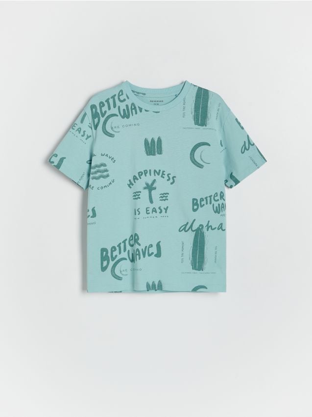 Reserved - tricou cu imprimeu - verde-mentă