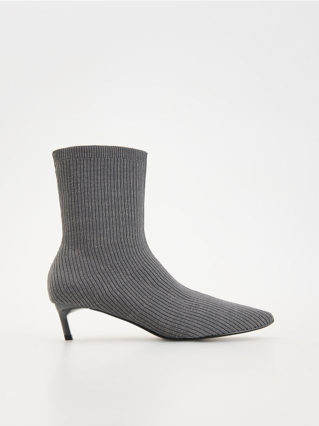 Reserved - LADIES` ANKLE BOOTS - gri deschis