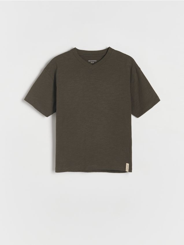 Reserved - tricou oversized - maro-închis