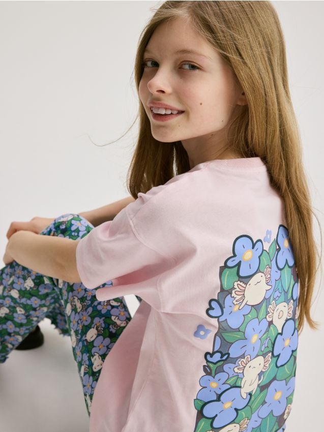 Cotton T-shirt with print - RESERVED