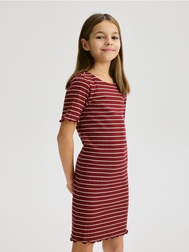 Robe rayée côtelée - RESERVED