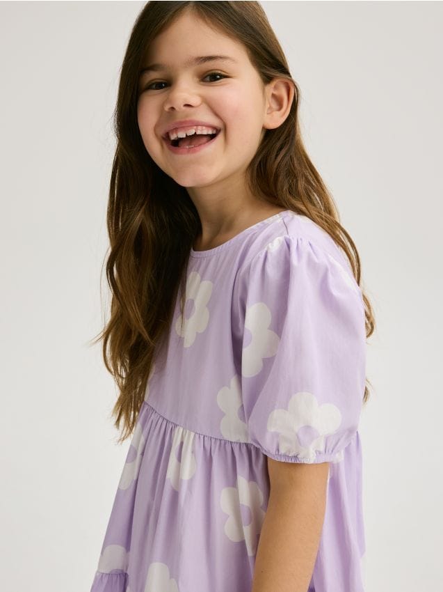 Reserved - Rochie cu model - lavand