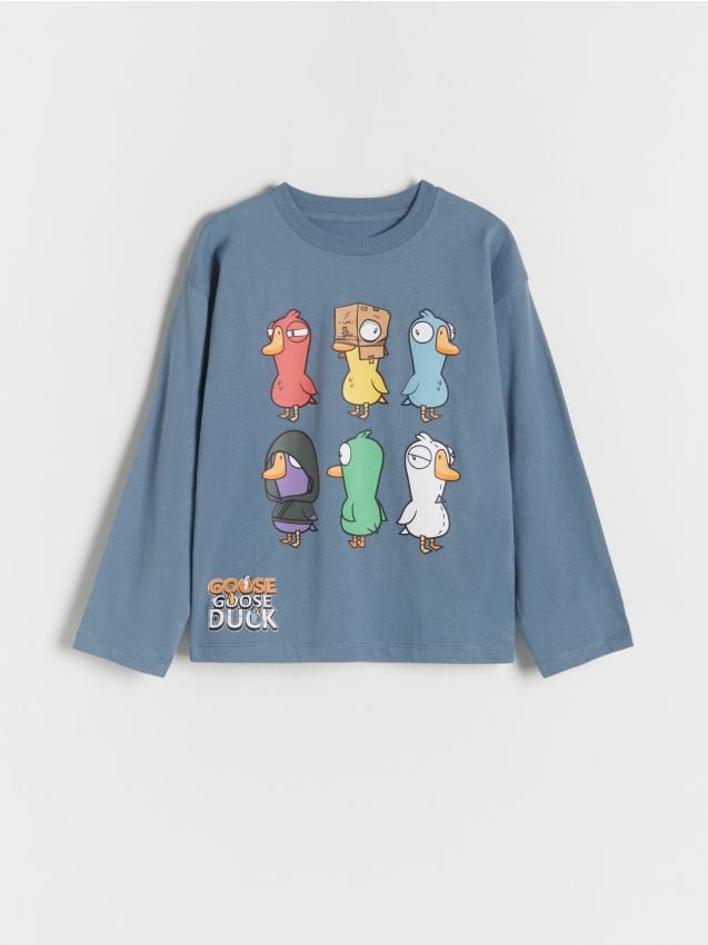 Reserved - tricou cu mânecă lungă goose goose duck - albastru