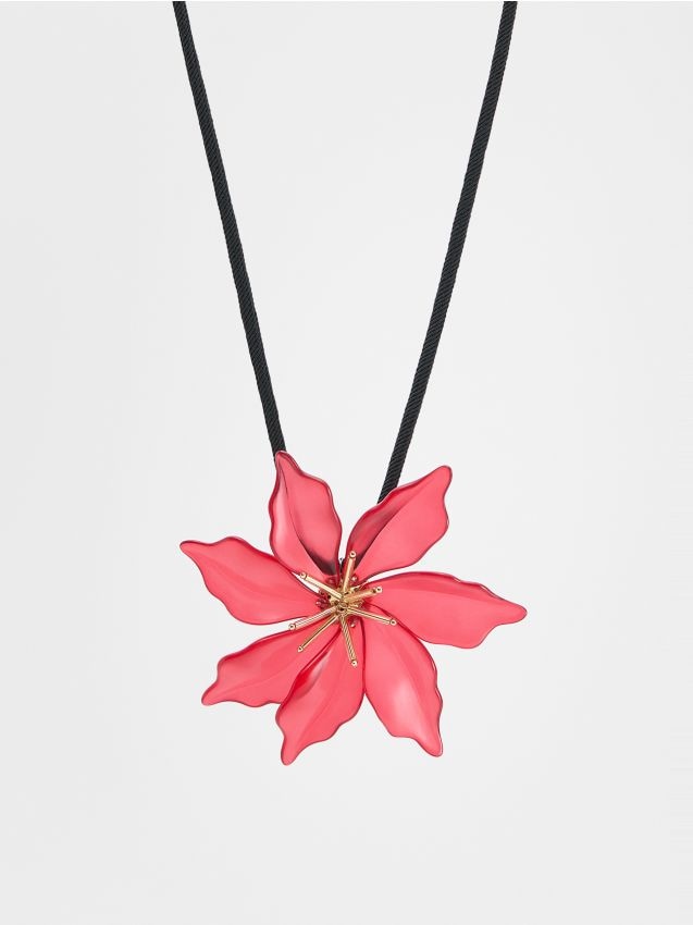 Necklace with floral pendant - RESERVED