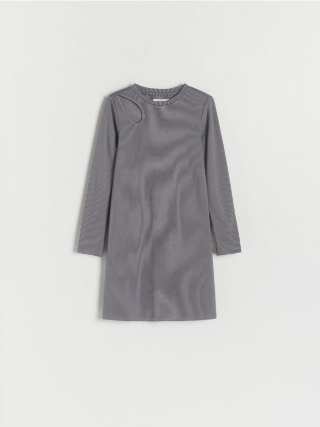 Rib knit dress with decorative cut-out - RESERVED