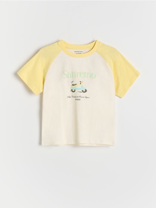 Cotton T-shirt with print - RESERVED